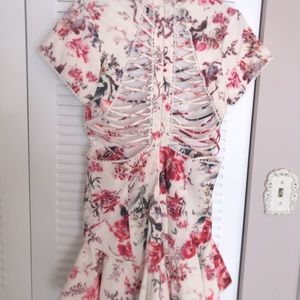 Floral Cutout back Dress